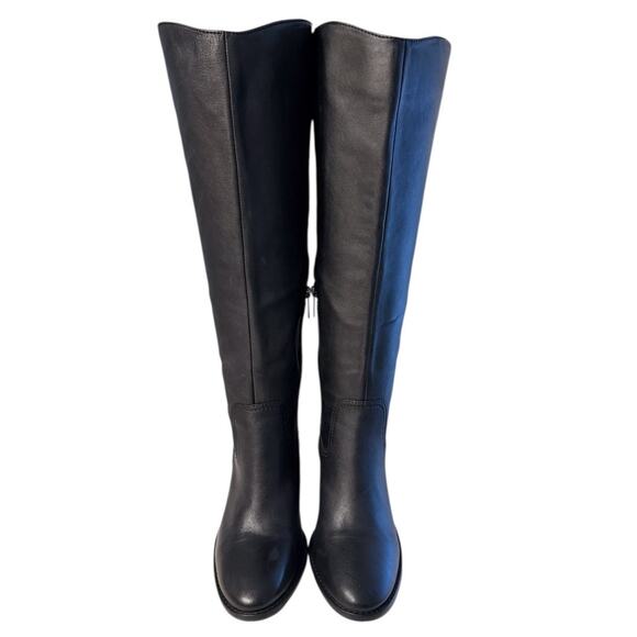 Vince Camuto Leila2 Black Wide Calf Tall Boot Women's 8.5 Leather Block Heel NEW - Picture 2 of 8